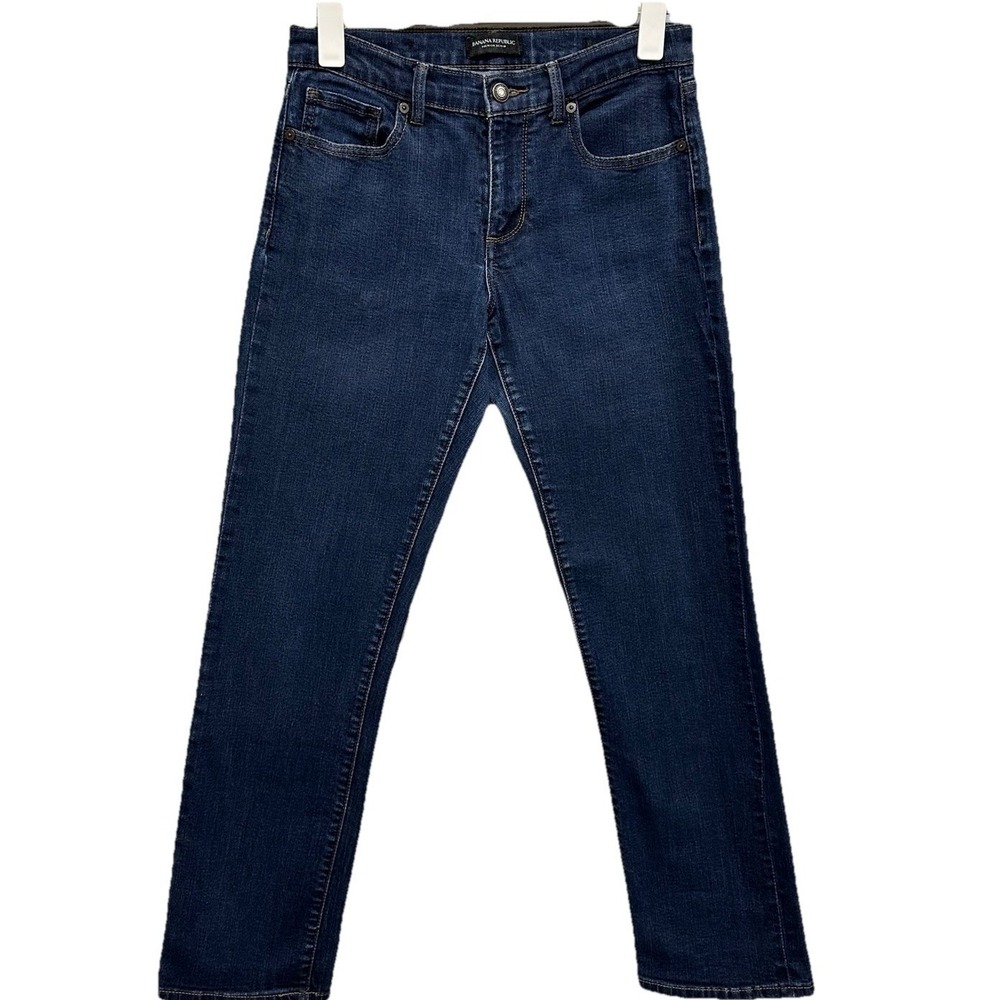 Banana Republic Denim Jeans Women's 28 Dark Blue Girlfriend Stretch 5 Pockets